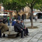 Plaza Mayor in Plasencia, Spanien, People